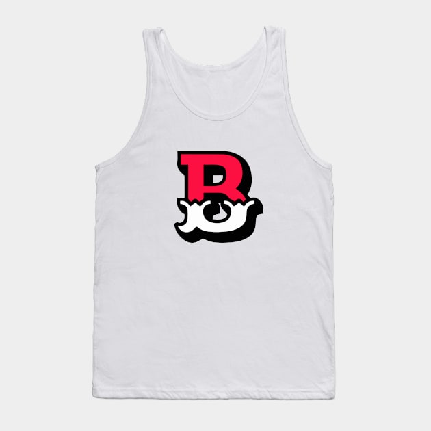 Monogram B - Alphabet Scrapbooking Red/White Circus Style Tank Top by RetroGeek